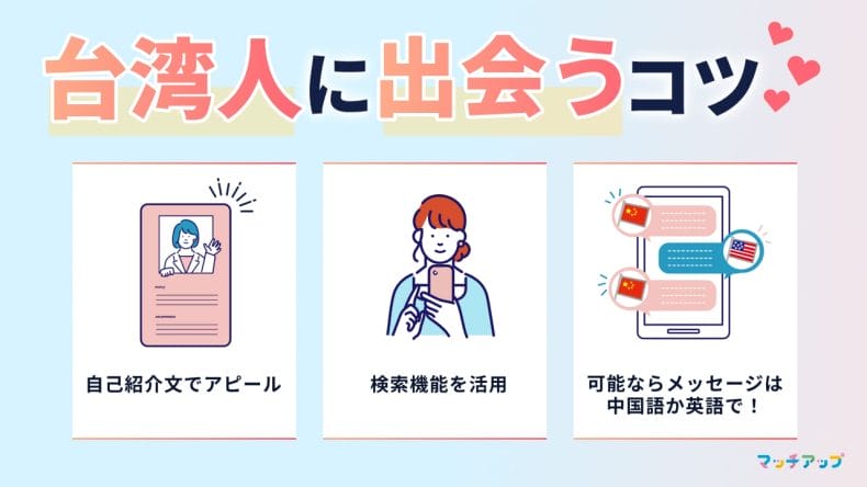 マッチングアプリで台湾人に出会うコツ