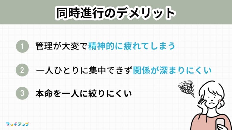 マッチングアプリで同時進行する3つのデメリット