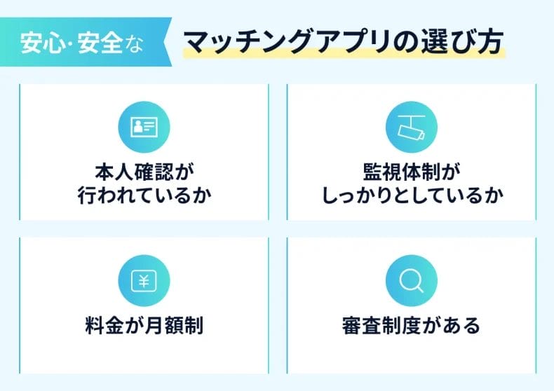 サクラのいない安心・安全なマッチングアプリの選び方4選