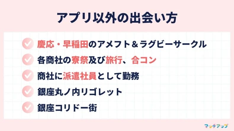 商社マンの男性と知り合えるおすすめのスポット