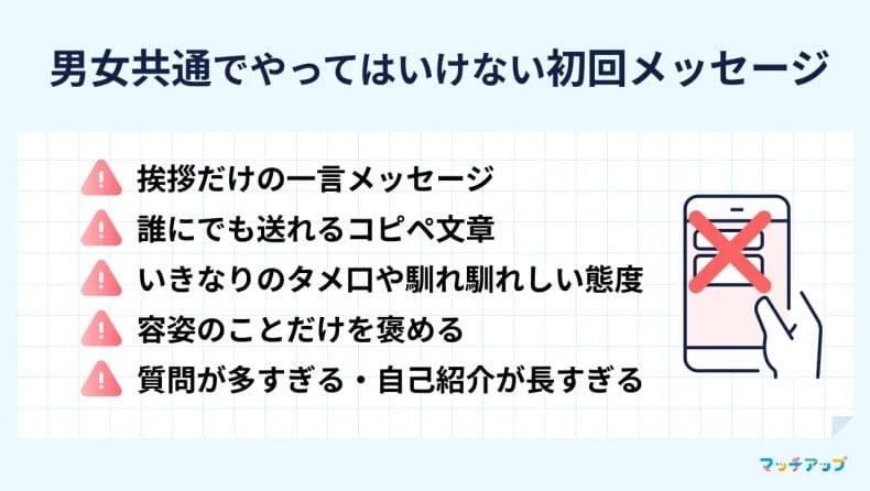 これは絶対NG!男女共通でやってはいけない初回メッセージ